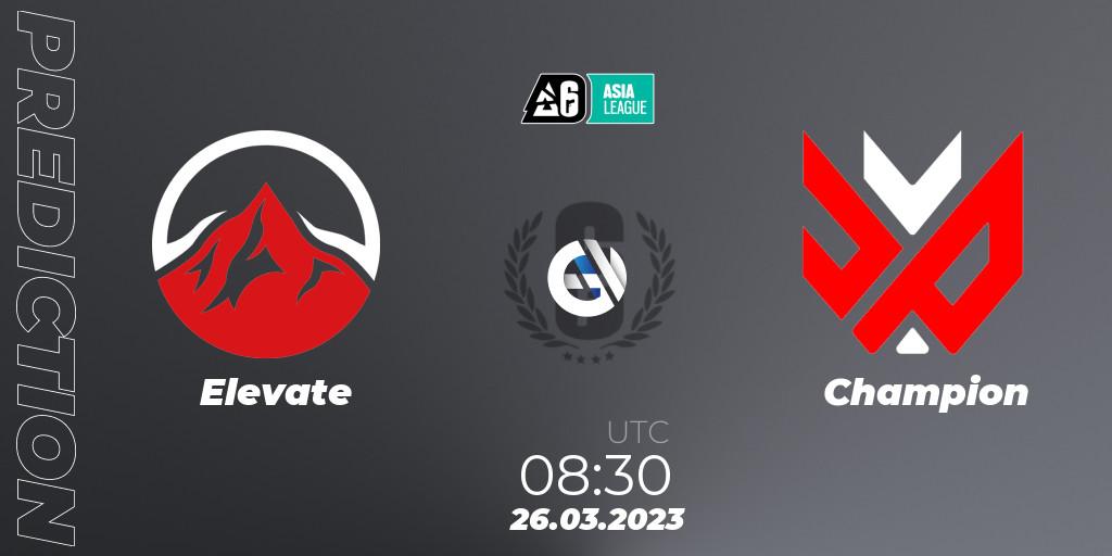 Elevate vs Champion: Betting TIp, Match Prediction. 26.03.23. Rainbow Six, SEA League 2023 - Stage 1