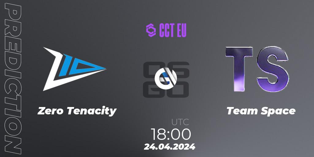 Zero Tenacity vs Team Space: Betting TIp, Match Prediction. 24.04.2024 at 19:00. Counter-Strike (CS2), CCT Season 2 Europe Series 2 Closed Qualifier