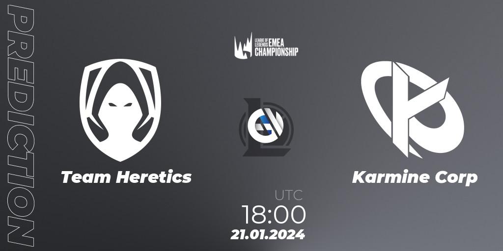 Team Heretics vs Karmine Corp: Betting TIp, Match Prediction. 22.01.2024 at 20:00. LoL, LEC Winter 2024 - Regular Season