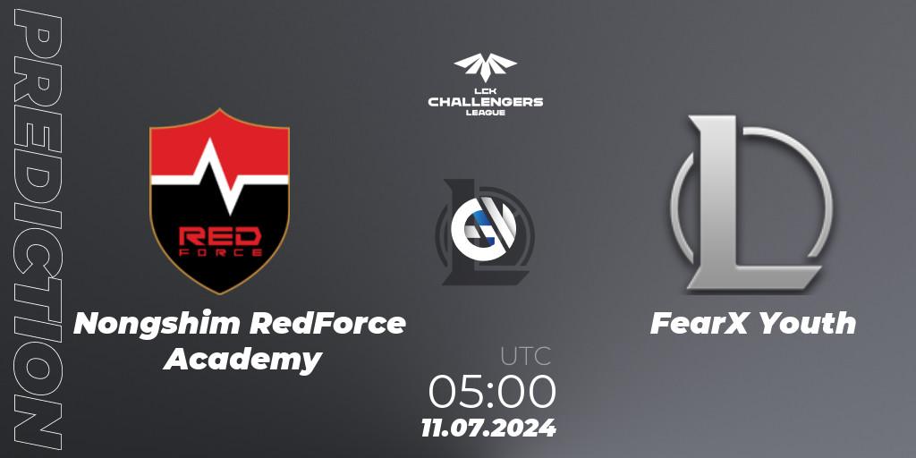 Nongshim RedForce Academy vs FearX Youth: Betting TIp, Match Prediction. 11.07.2024 at 05:00. LoL, LCK Challengers League 2024 Summer - Group Stage