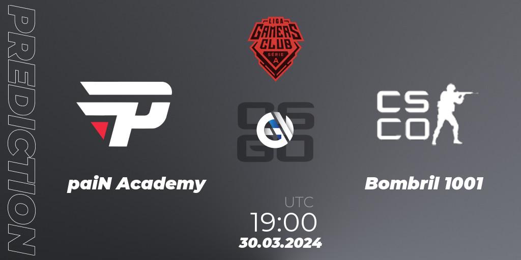 paiN Academy vs Bombril 1001: Betting TIp, Match Prediction. 30.03.24. CS2 (CS:GO), Gamers Club Liga Série A: March 2024