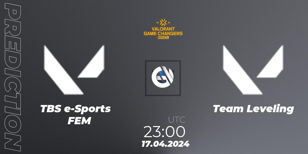 TBS e-Sports FEM vs Team Leveling: Betting TIp, Match Prediction. 17.04.2024 at 22:10. VALORANT, VCT 2024: Game Changers Brazil Series 1