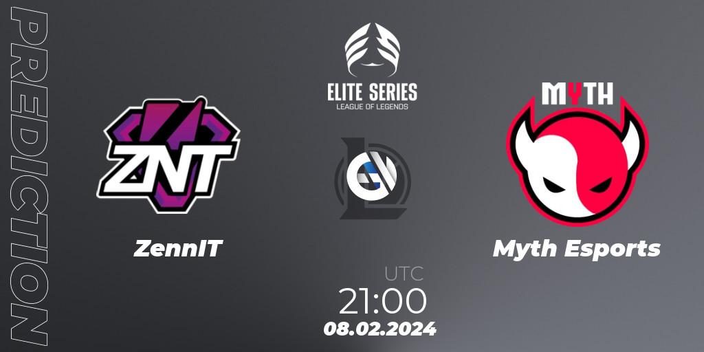 ZennIT vs Myth Esports: Betting TIp, Match Prediction. 08.02.2024 at 21:00. LoL, Elite Series Spring 2024