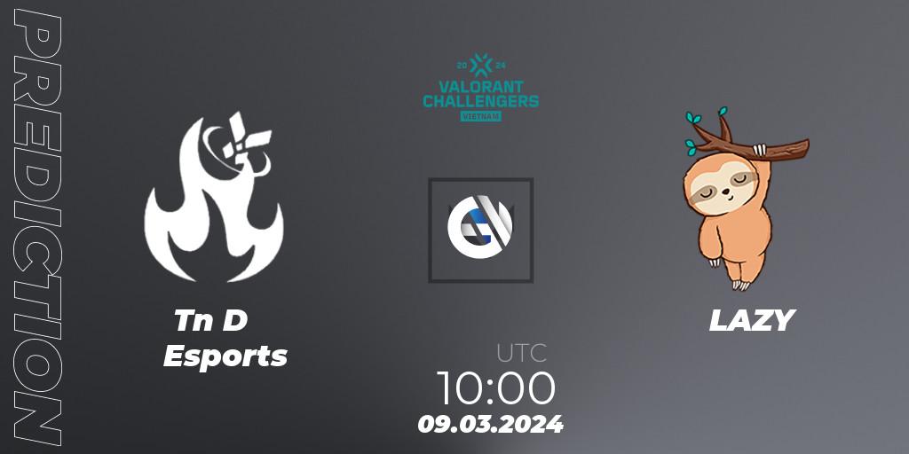 Tàn Dư Esports vs LAZY: Betting TIp, Match Prediction. 09.03.2024 at 10:00. VALORANT, VALORANT Challengers 2024 Vietnam: Split 1