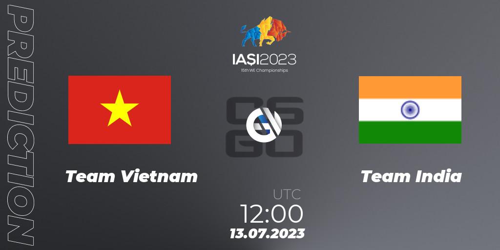 Team Vietnam vs Team India: Betting TIp, Match Prediction. 13.07.2023 at 12:00. Counter-Strike (CS2), IESF Asian Championship 2023