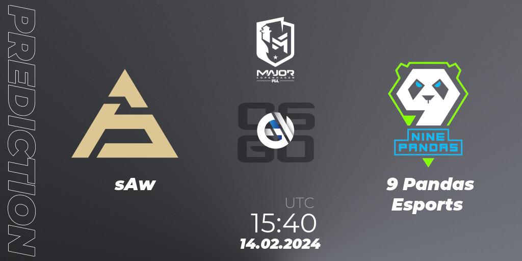 sAw vs 9 Pandas Esports: Betting TIp, Match Prediction. 14.02.2024 at 16:00. Counter-Strike (CS2), PGL CS2 Major Copenhagen 2024 Europe RMR