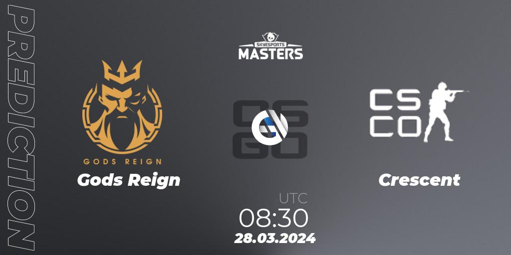 Gods Reign vs Crescent: Betting TIp, Match Prediction. 28.03.24. CS2 (CS:GO), Skyesports Masters 2024: Indian Qualifier