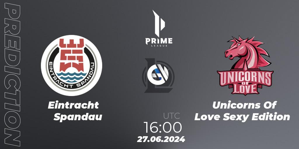 Eintracht Spandau vs Unicorns Of Love Sexy Edition: Betting TIp, Match Prediction. 27.06.2024 at 16:00. LoL, Prime League Summer 2024