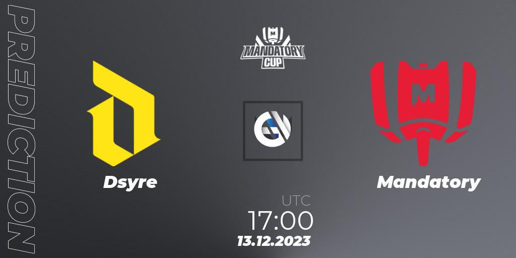 Dsyre vs Mandatory: Betting TIp, Match Prediction. 13.12.23. VALORANT, Mandatory Cup #3