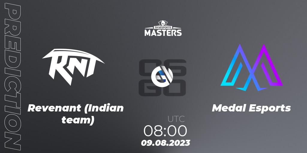 Revenant (Indian team) vs Medal Esports: Betting TIp, Match Prediction. 09.08.2023 at 08:00. Counter-Strike (CS2), Skyesports Masters 2023: Regular Season