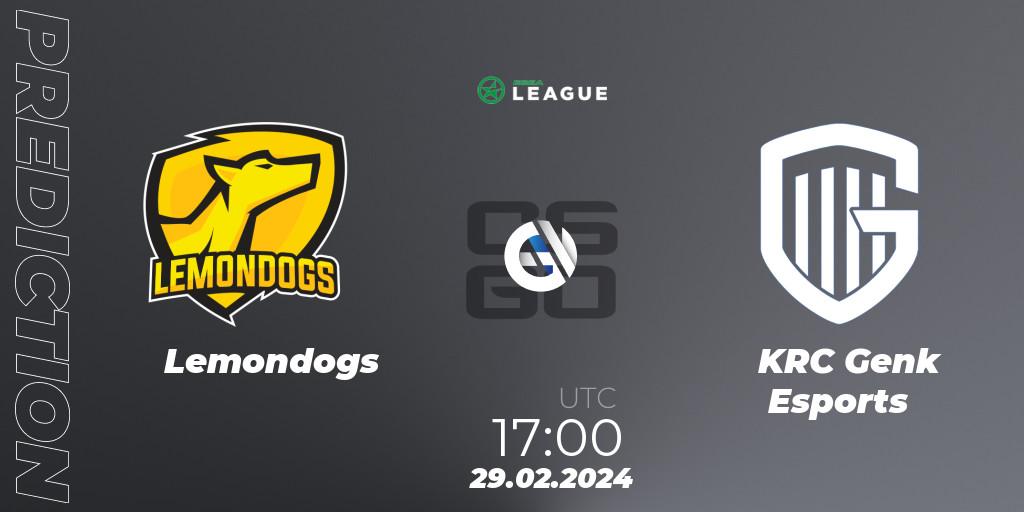 Lemondogs vs KRC Genk Esports: Betting TIp, Match Prediction. 29.02.24. CS2 (CS:GO), ESEA Season 48: Advanced Division - Europe