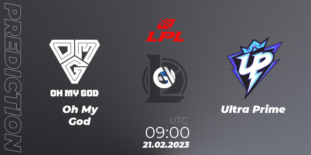 Oh My God vs Ultra Prime: Betting TIp, Match Prediction. 21.02.2023 at 09:00. LoL, LPL Spring 2023 - Group Stage