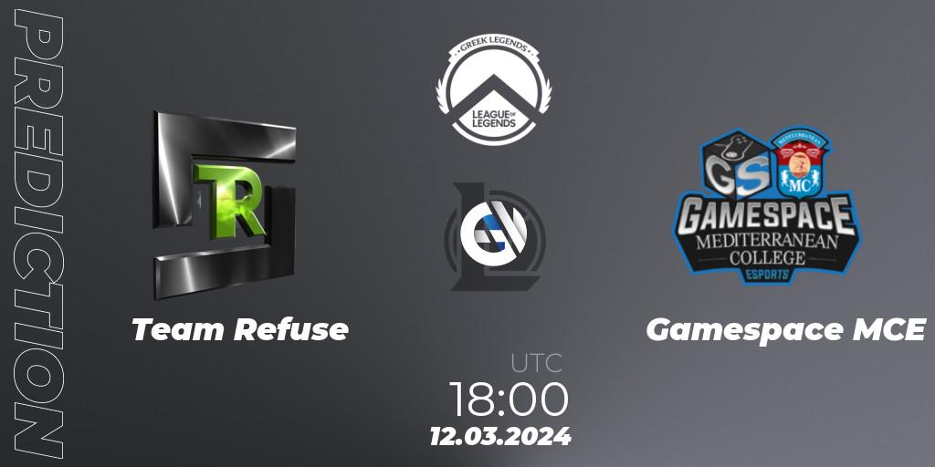 Team Refuse vs Gamespace MCE: Betting TIp, Match Prediction. 12.03.24. LoL, GLL Spring 2024