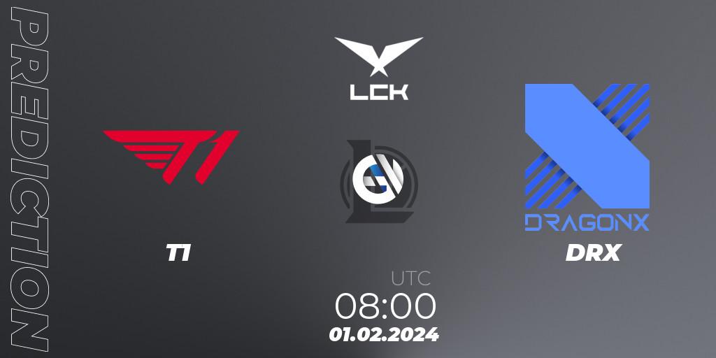 T1 vs DRX: Betting TIp, Match Prediction. 01.02.24. LoL, LCK Spring 2024 - Group Stage