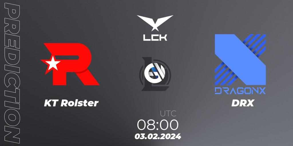 KT Rolster vs DRX: Betting TIp, Match Prediction. 03.02.24. LoL, LCK Spring 2024 - Group Stage