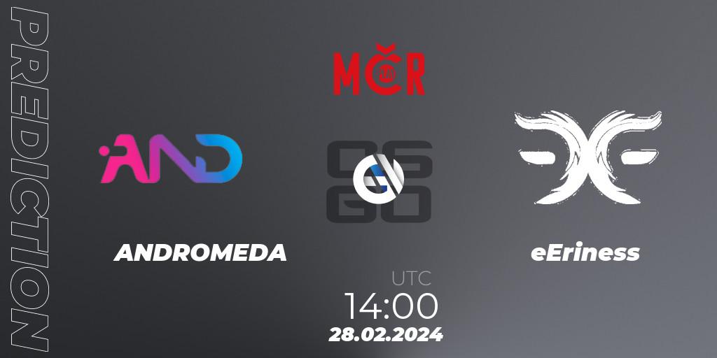 ANDROMEDA vs eEriness: Betting TIp, Match Prediction. 28.02.24. CS2 (CS:GO), Tipsport Cup Winter 2024: Closed Qualifier