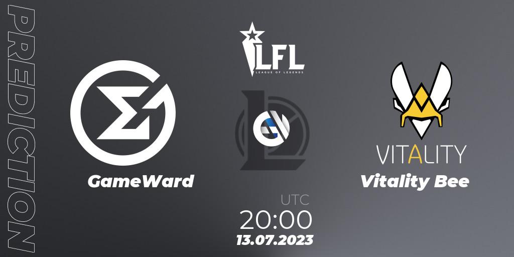 GameWard vs Vitality Bee: Betting TIp, Match Prediction. 13.07.2023 at 20:00. LoL, LFL Summer 2023 - Group Stage