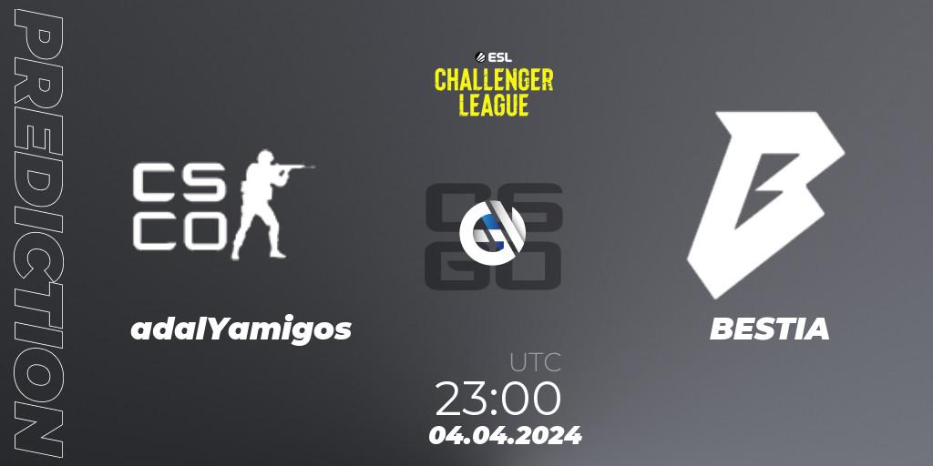 adalYamigos vs BESTIA: Betting TIp, Match Prediction. 05.04.24. CS2 (CS:GO), ESL Challenger League Season 47: South America
