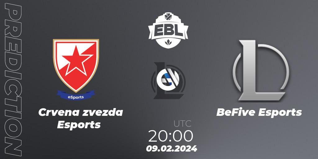 Crvena zvezda Esports vs BeFive Esports: Betting TIp, Match Prediction. 09.02.2024 at 20:00. LoL, Esports Balkan League Season 14
