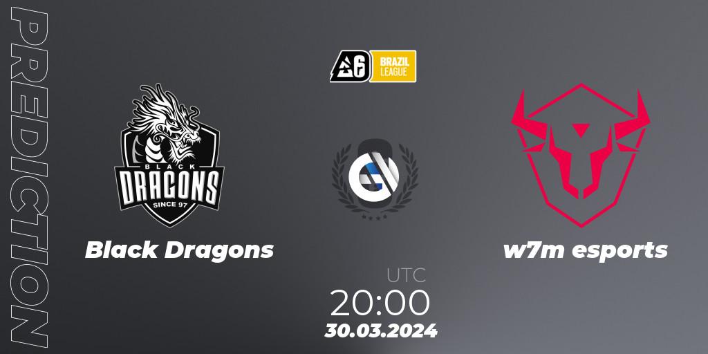 Black Dragons vs w7m esports: Betting TIp, Match Prediction. 30.03.2024 at 20:00. Rainbow Six, Brazil League 2024 - Stage 1