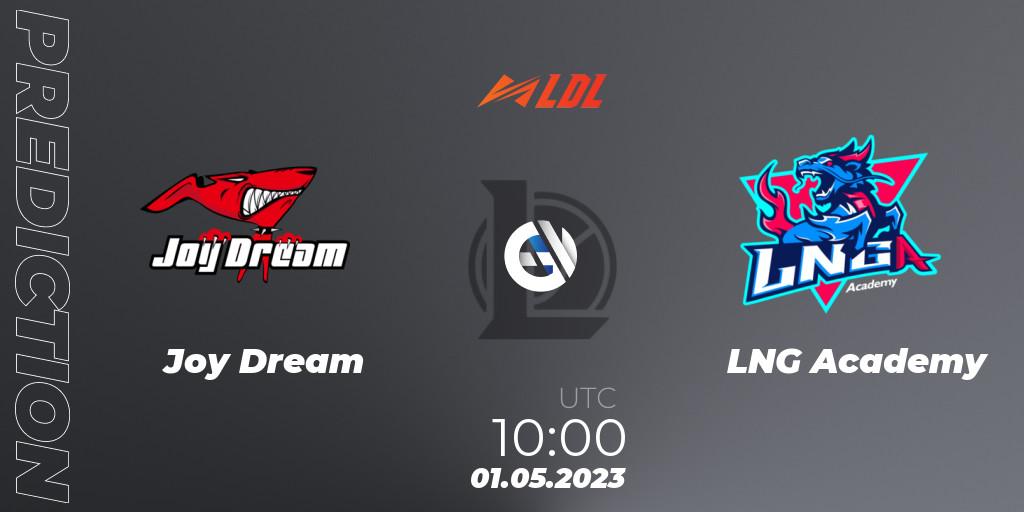 Joy Dream vs LNG Academy: Betting TIp, Match Prediction. 01.05.2023 at 11:40. LoL, LDL 2023 - Regular Season - Stage 2