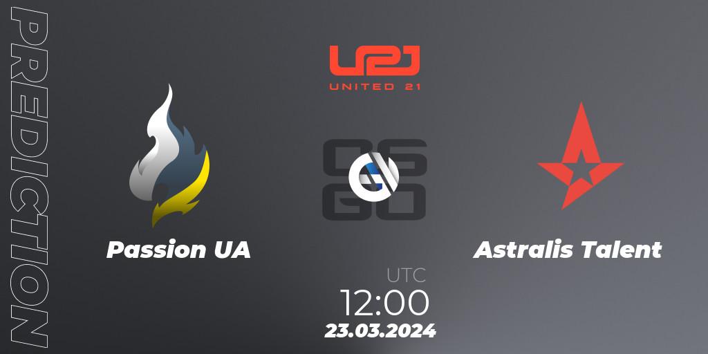 Passion UA vs Astralis Talent: Betting TIp, Match Prediction. 23.03.24. CS2 (CS:GO), United21 Season 13
