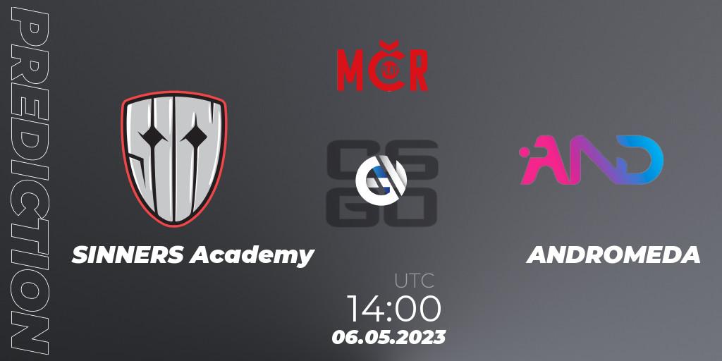 SINNERS Academy vs ANDROMEDA: Betting TIp, Match Prediction. 06.05.2023 at 13:30. Counter-Strike (CS2), Tipsport Cup Bratislava 2023: Closed Qualifier