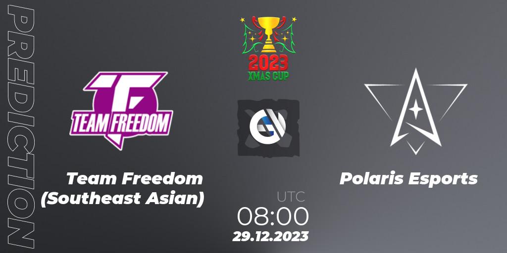 Team Freedom (Southeast Asian) vs Polaris Esports: Betting TIp, Match Prediction. 29.12.2023 at 04:01. Dota 2, Xmas Cup 2023