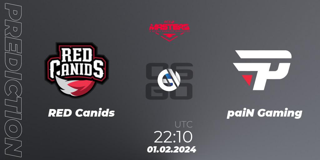 RED Canids vs paiN Gaming: Betting TIp, Match Prediction. 01.02.24. CS2 (CS:GO), ACE South American Masters Spring 2024 - A BLAST Premier Qualifier