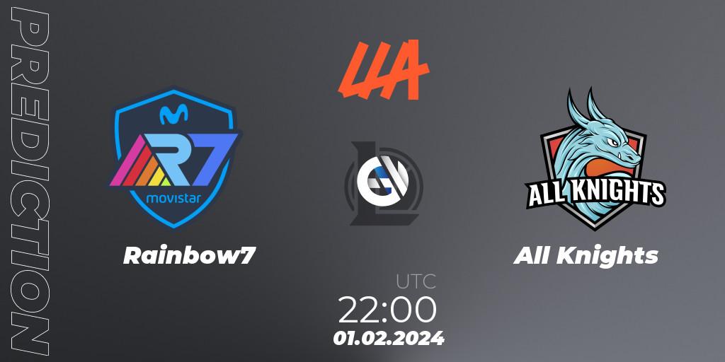 Rainbow7 vs All Knights: Betting TIp, Match Prediction. 01.02.24. LoL, LLA 2024 Opening Group Stage