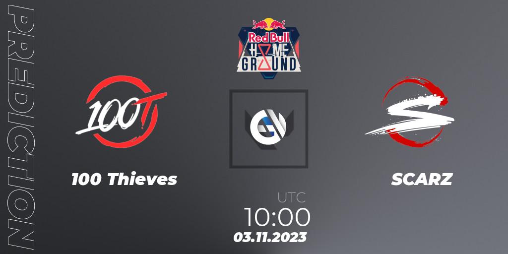 100 Thieves vs SCARZ: Betting TIp, Match Prediction. 03.11.23. VALORANT, Red Bull Home Ground #4 - Swiss Stage