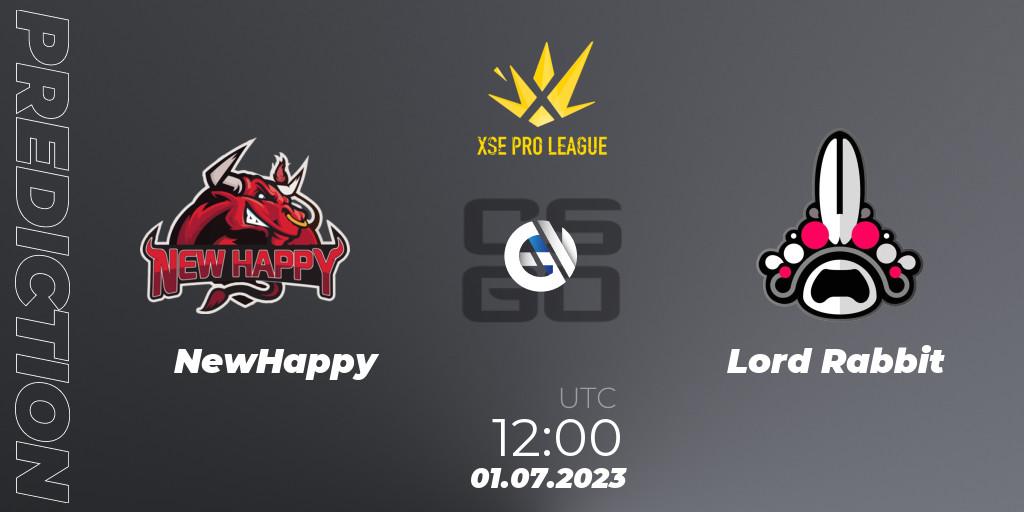 NewHappy vs Lord Rabbit: Betting TIp, Match Prediction. 01.07.23. CS2 (CS:GO), XSE Pro League: Online Stage