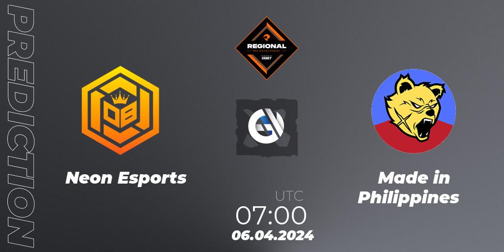 Neon Esports vs Made in Philippines: Betting TIp, Match Prediction. 06.04.24. Dota 2, RES Regional Series: SEA #2