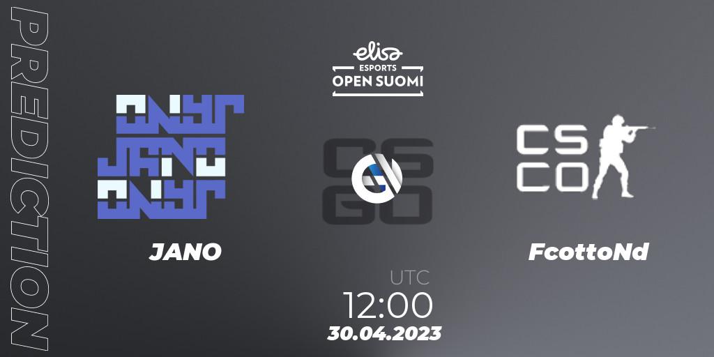 JANO vs FcottoNd: Betting TIp, Match Prediction. 30.04.23. CS2 (CS:GO), Elisa Open Suomi Season 5