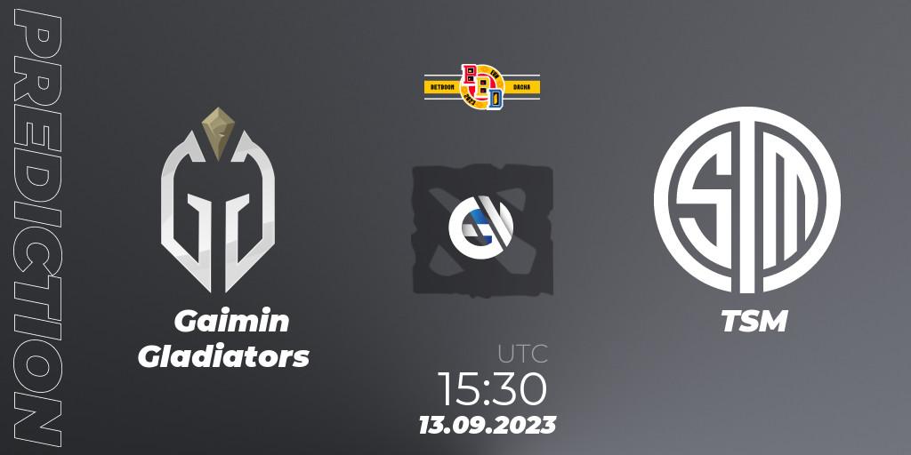 Gaimin Gladiators vs TSM: Betting TIp, Match Prediction. 13.09.2023 at 18:00. Dota 2, BetBoom Dacha
