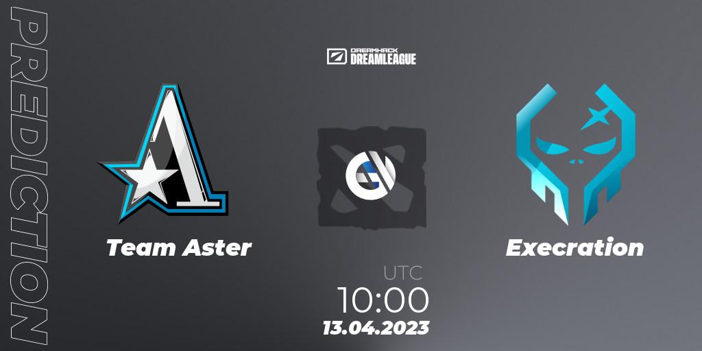 Team Aster vs Execration: Betting TIp, Match Prediction. 13.04.2023 at 09:55. Dota 2, DreamLeague Season 19 - Group Stage 1