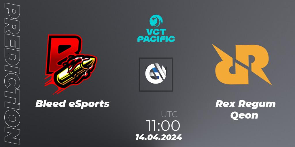 Bleed eSports vs Rex Regum Qeon: Betting TIp, Match Prediction. 14.04.24. VALORANT, VALORANT Champions Tour 2024: Pacific League - Stage 1 - Group Stage