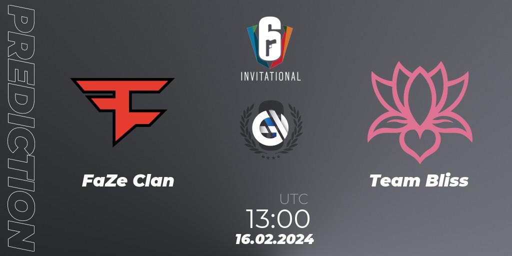 FaZe Clan vs Team Bliss: Betting TIp, Match Prediction. 16.02.2024 at 13:00. Rainbow Six, Six Invitational 2024 - Group Stage