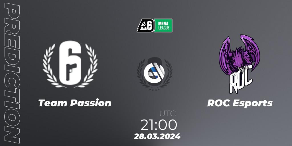 Team Passion vs ROC Esports: Betting TIp, Match Prediction. 28.03.2024 at 21:00. Rainbow Six, MENA League 2024 - Stage 1