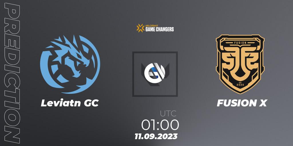 Leviatán GC vs FUSION X: Betting TIp, Match Prediction. 10.09.2023 at 22:00. VALORANT, VCT 2023: Game Changers LAN - Playoffs