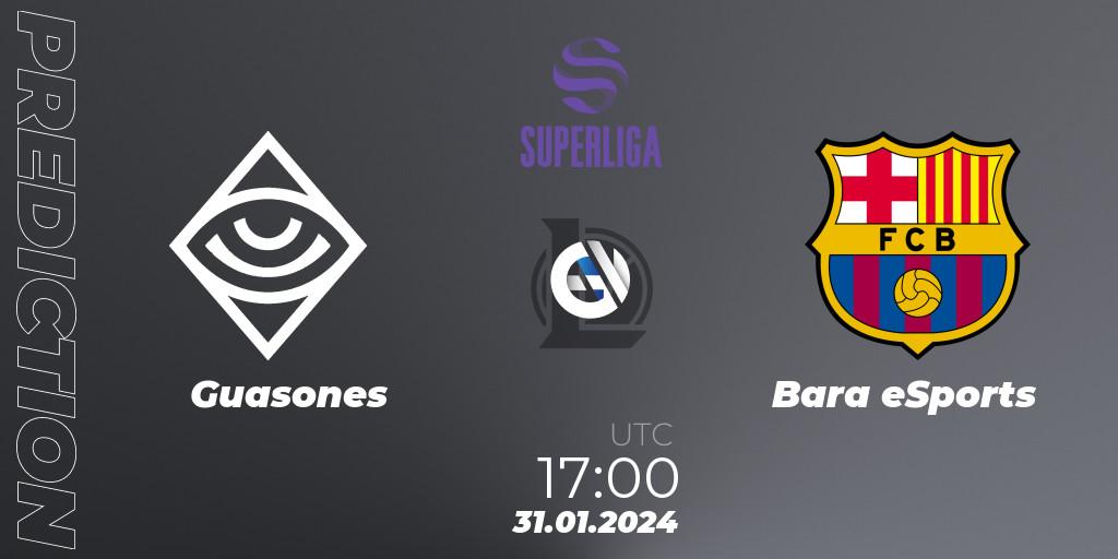 Guasones vs Barça eSports: Betting TIp, Match Prediction. 31.01.2024 at 17:00. LoL, Superliga Spring 2024 - Group Stage