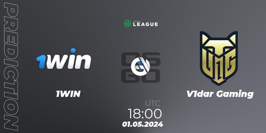 1WIN vs V1dar Gaming: Betting TIp, Match Prediction. 01.05.2024 at 18:30. Counter-Strike (CS2), ESEA Season 49: Advanced Division - Europe