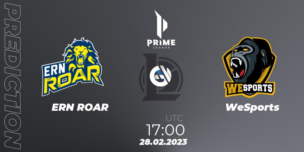 ERN ROAR vs WeSports: Betting TIp, Match Prediction. 28.02.23. LoL, Prime League 2nd Division Spring 2023 - Group Stage
