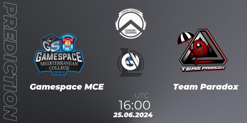 Gamespace MCE vs Team Paradox: Betting TIp, Match Prediction. 25.06.2024 at 16:00. LoL, GLL Summer 2024