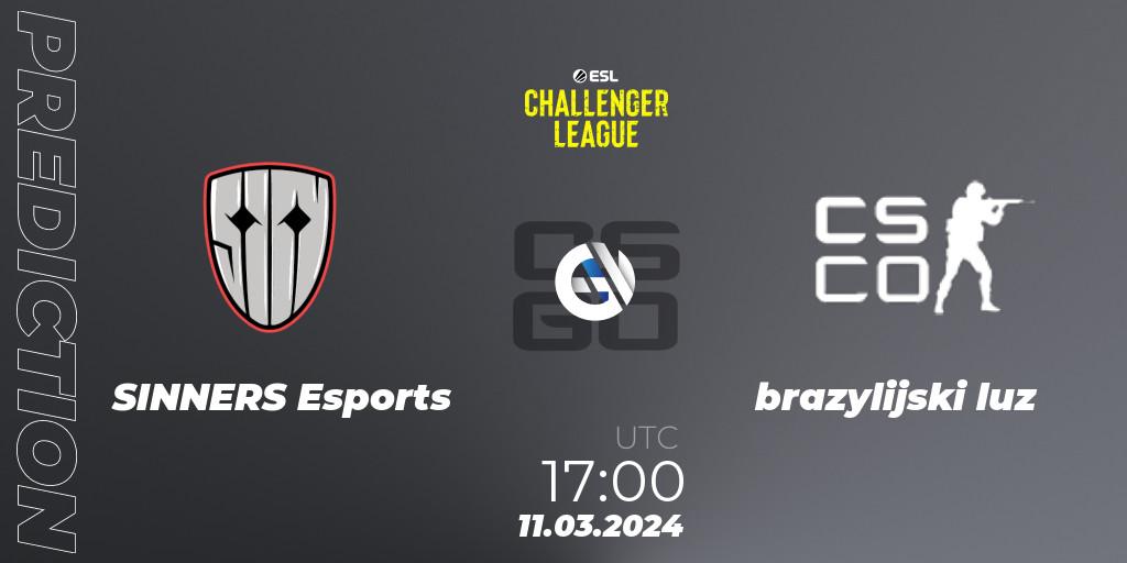 SINNERS Esports vs brazylijski luz: Betting TIp, Match Prediction. 11.03.24. CS2 (CS:GO), ESL Challenger League Season 47: Europe
