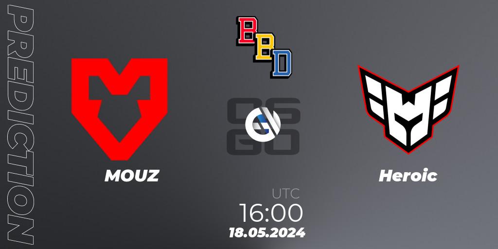 MOUZ vs Heroic: Betting TIp, Match Prediction. 18.05.2024 at 15:00. Counter-Strike (CS2), BetBoom Dacha Belgrade 2024