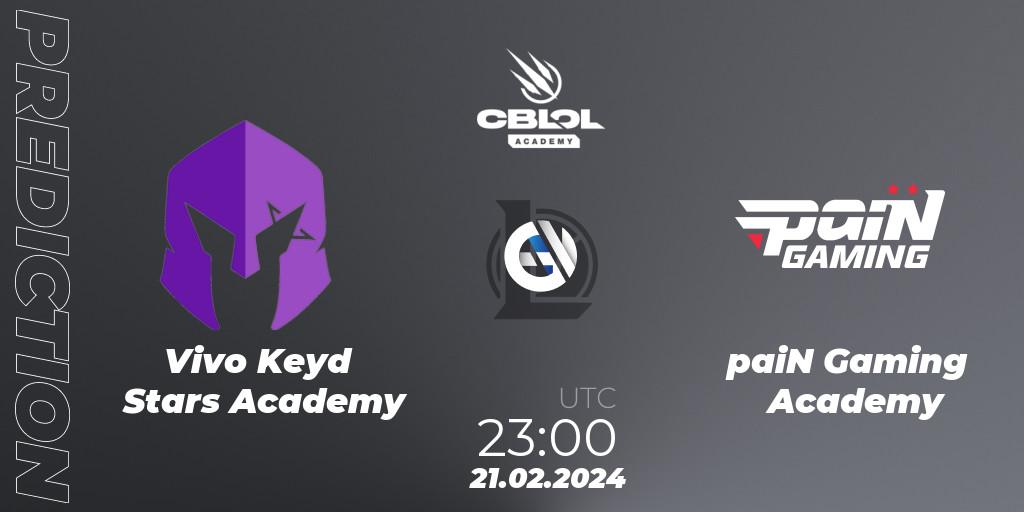 Vivo Keyd Stars Academy vs paiN Gaming Academy: Betting TIp, Match Prediction. 21.02.2024 at 23:00. LoL, CBLOL Academy Split 1 2024