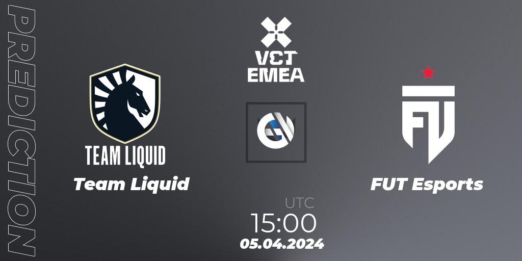 Team Liquid vs FUT Esports: Betting TIp, Match Prediction. 05.04.2024 at 15:00. VALORANT, VALORANT Champions Tour 2024: EMEA League - Stage 1 - Group Stage