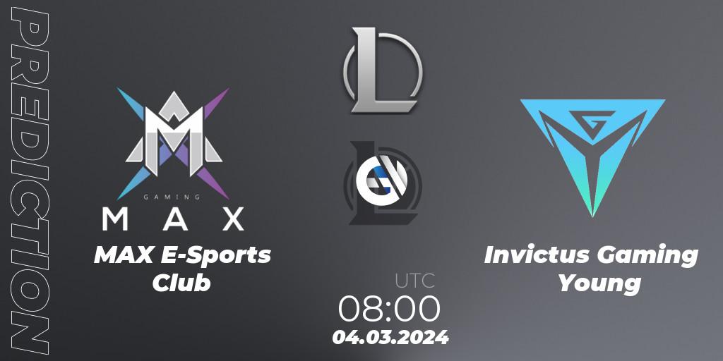 MAX E-Sports Club vs Invictus Gaming Young: Betting TIp, Match Prediction. 04.03.24. LoL, LDL 2024 - Stage 1
