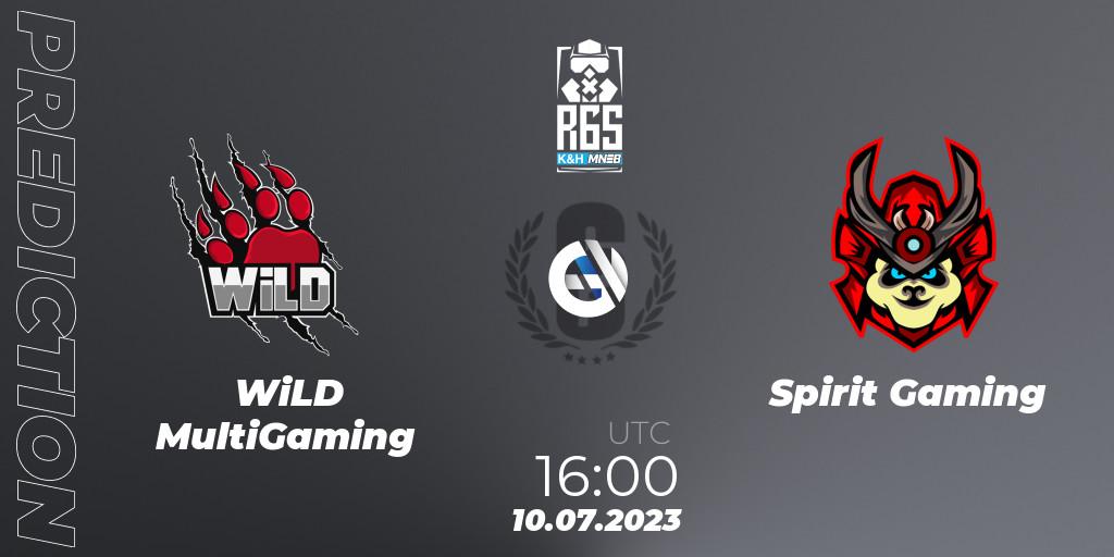 WiLD MultiGaming vs Spirit Gaming: Betting TIp, Match Prediction. 10.07.2023 at 16:00. Rainbow Six, Magyar Nemzeti E-sport Bajnokság: Season 5